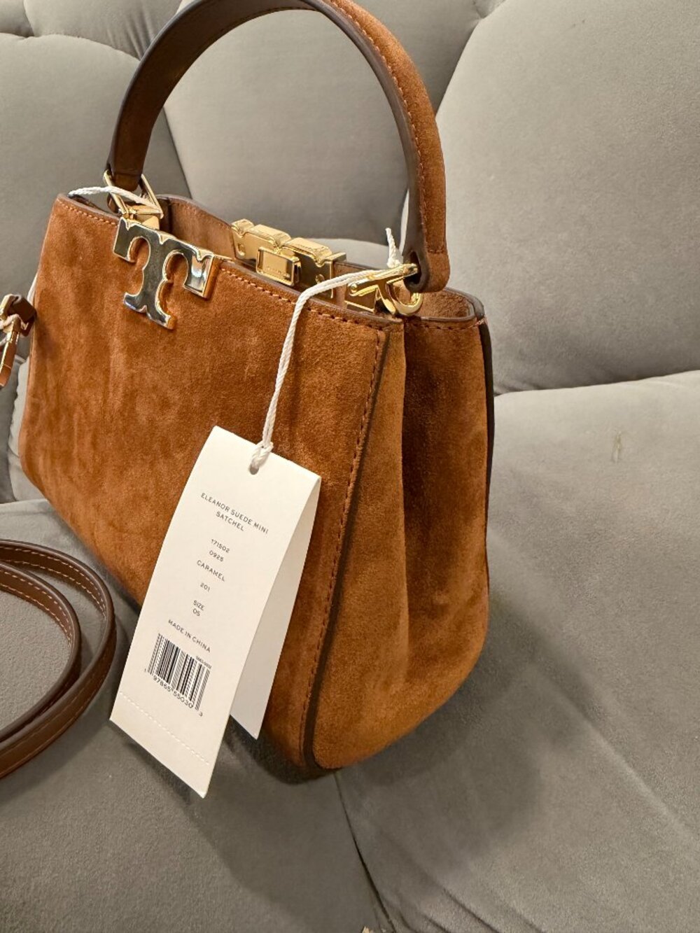 NWT Tory Burch Mini Eleanor Suede Satchel - Picture 4 of 5